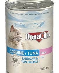 Bonacibo Adult Cat Sardine & Tuna - Pate 400 g Canned