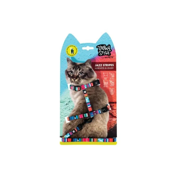 M-PET URBANSTYLE JAZZ STRIPES CAT ECO SET (HARNESS &