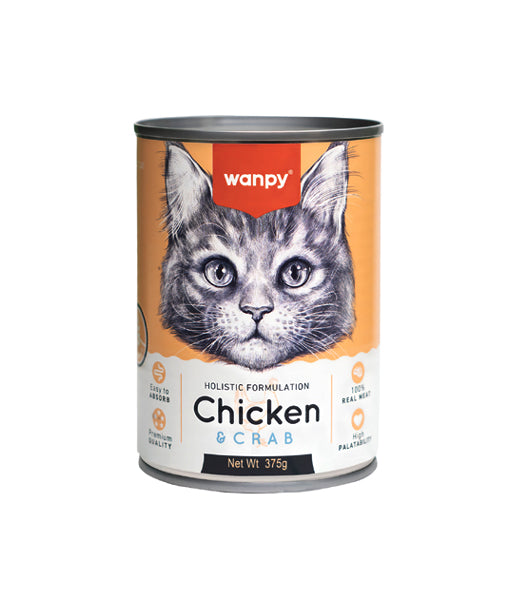 Wanpy Holistic formulation Cat Can Chicken+Crab 375g