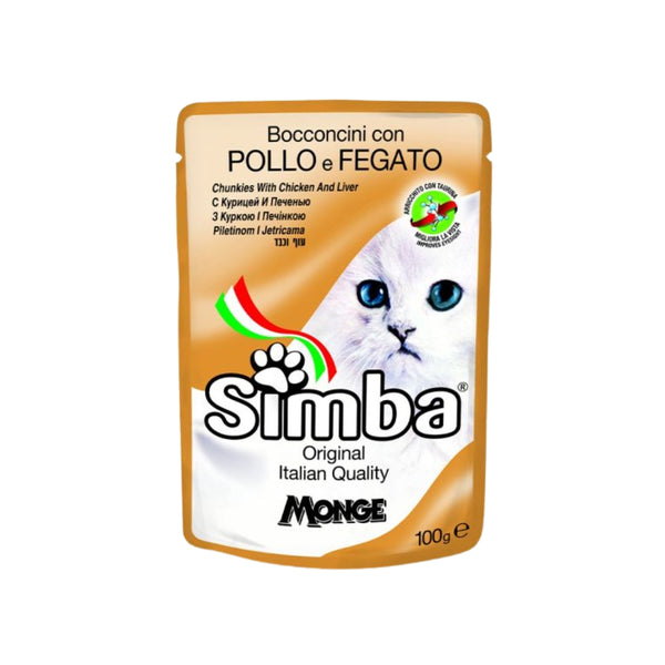 SIMBA POUCH WITH CHICKEN/LIVER CAT 100 GRAM