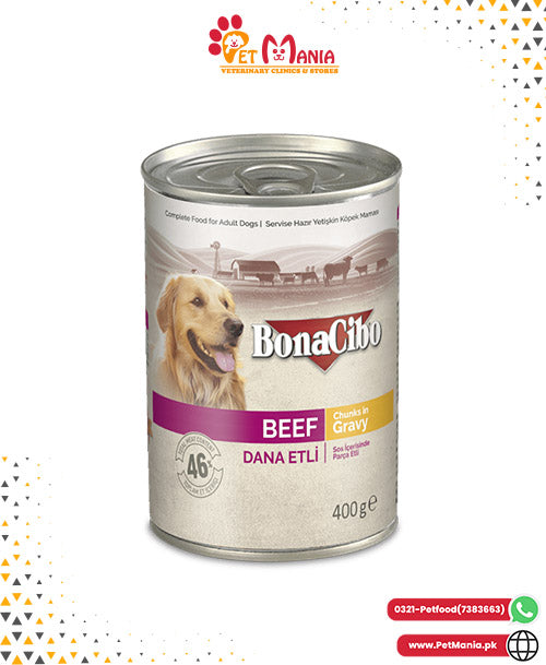 Bonacibo Adult Dog Beef - Chunks 400 g Canned