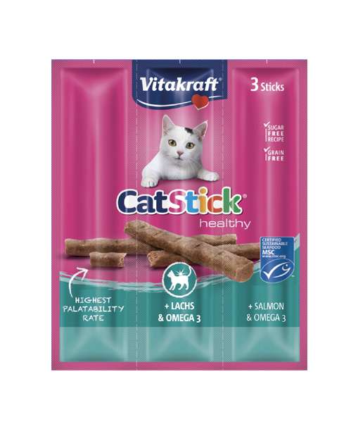 Vitakraft Adult Cat Stick Salmon & Omega 3 - 18g x 3