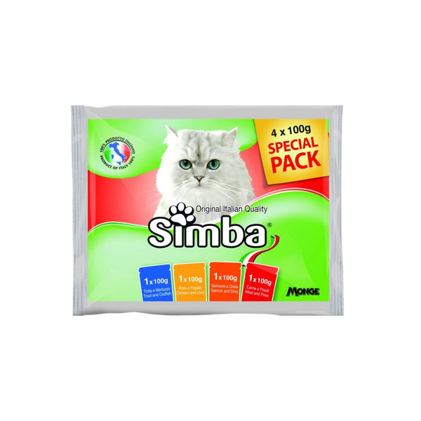 SIMBA POUCHES FLOW.4 FLAVOR CAT 4X100 GRAM