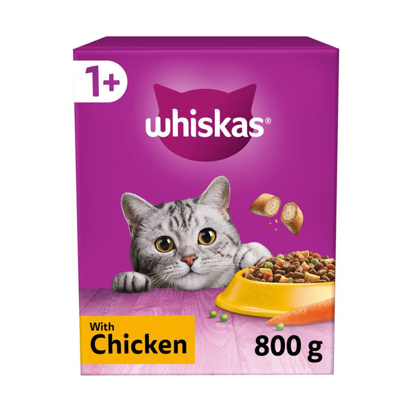 Whiskas Adult Cat 1+ Complete Dry with Chicken 800 g Box