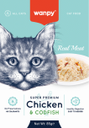 Wanpy Adult Cat Real Meat Chicken & Codfish 85 g Pouch