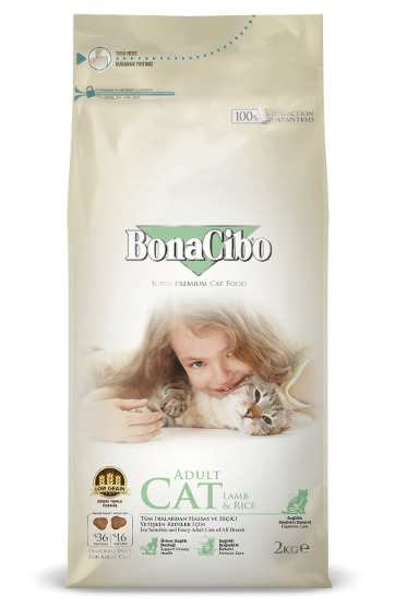 Bonacibo Adult Cat Lamb & Rice 2 Kg Bag
