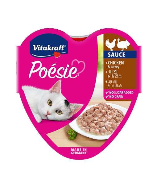 Vitakraft Adult Cat Poesie Alu Tray Chicken & Turkey in Sauce 85 g Tray