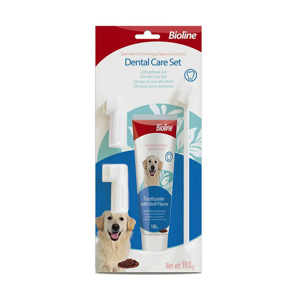 Bioline Dog Dental Care Hygiene Set Beef 100 g