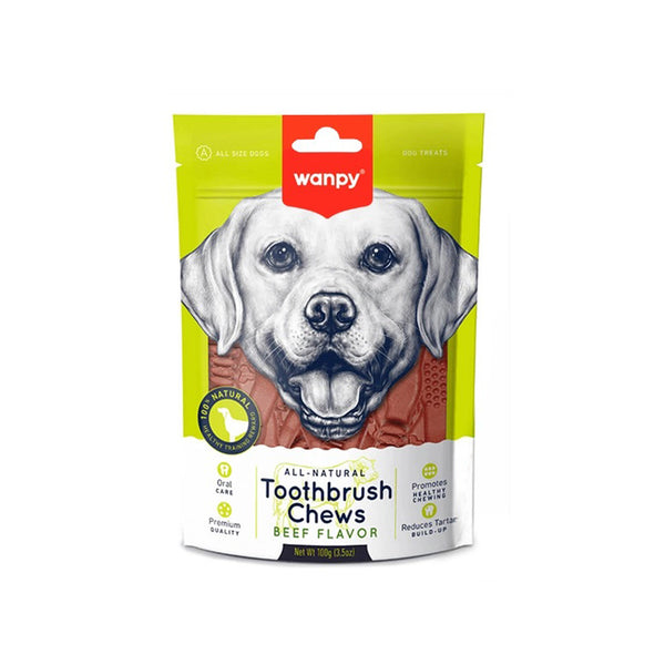 Wanpy Adult Dog Tooth Brush Chews in Beef Flavor 100 g Pouch