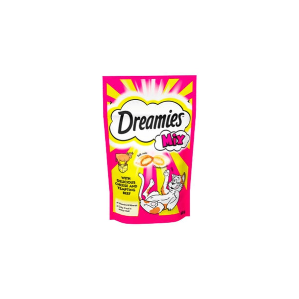 Dreamies Adult Cat Food Mix Cheese & Beef 60 g Pouch