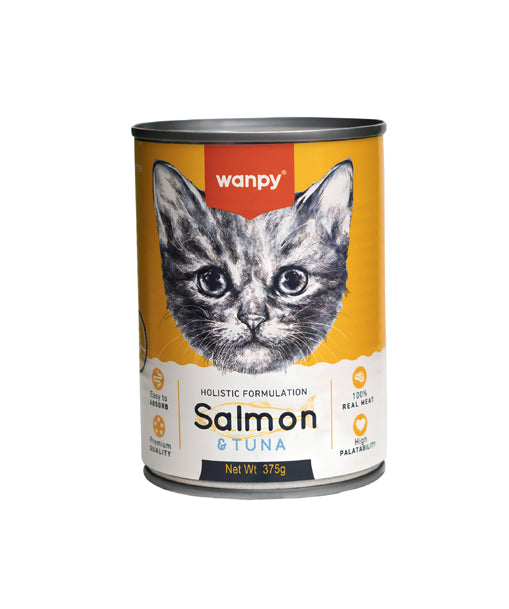Wanpy Holistic formulation Cat Can for Kitten Tuna+Salmon 375g