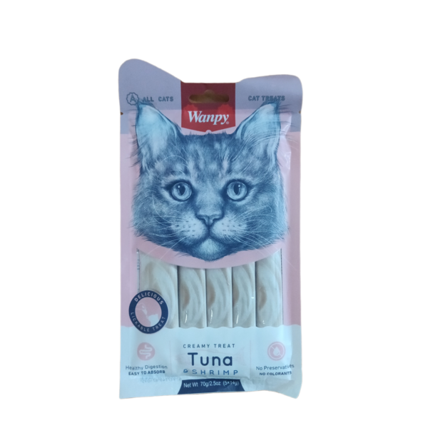 Wanpy Adult Cat Creamy Lickable Treat Tuna & Shrimp 70 g Pouch