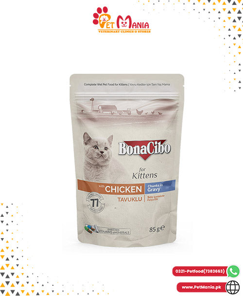 Bonacibo Kitten Chicken - Chunks In Gravy 85 g Pouch
